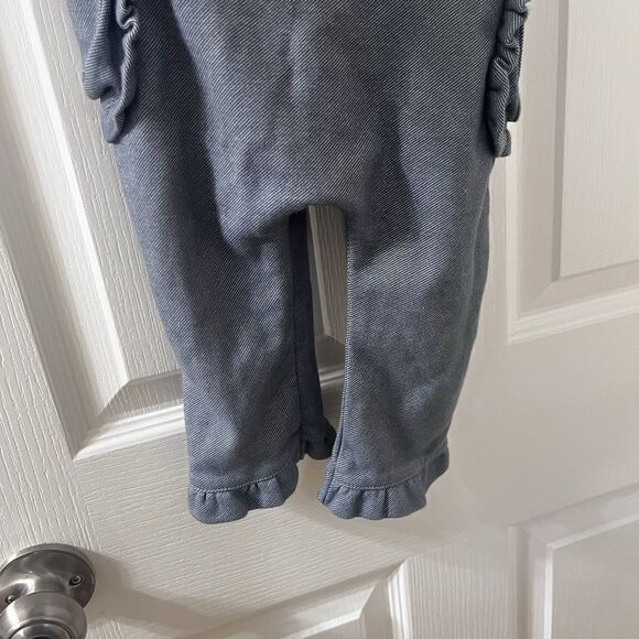 Milkbarn Denim Ruffle Overalls Girls Size 12-18 Months - Picture 5 of 13